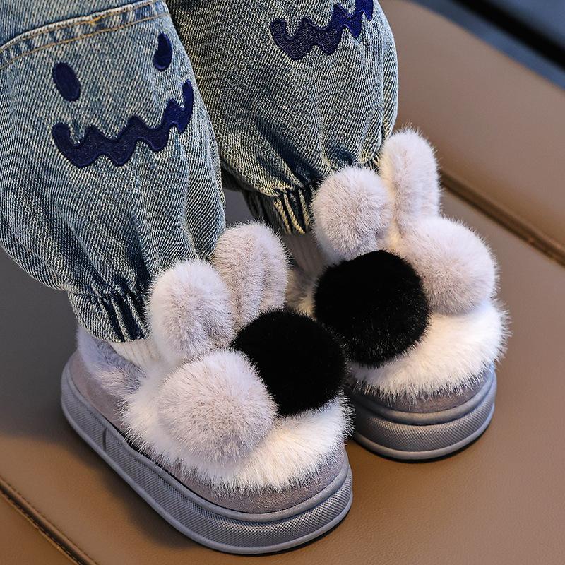 Cute Cartoon for Boys and Girls In Winter, Indoor Warmth for Home Use, Anti Slip for Children, Children's Bags with Heels, Cotton Shoes