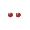 Burgundy Doudou Pearl Earrings Women'S Retro Hong Kong Style Red Earrings Raising Ear Holes Ear Sticks Sleeping Ear Accessories