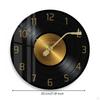 Vinyl Records Wall Clock Silent Analog Movement Music Themed Sweeping Round Shape