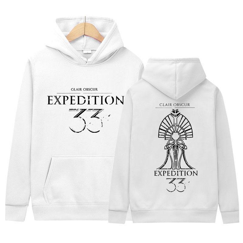 Clair Obscur 33 Bluza z kapturem z okładką graficzną Odzież unisex Gotycka bluza z długim rękawem Bluza typu pulower o retro estetyce