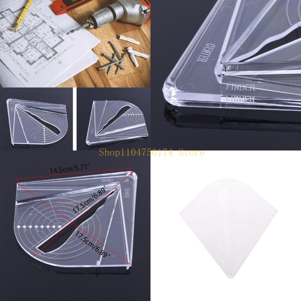 

Plastic Center Finder Woodwork Measuring Tool Suitable for Square Round top sale білий