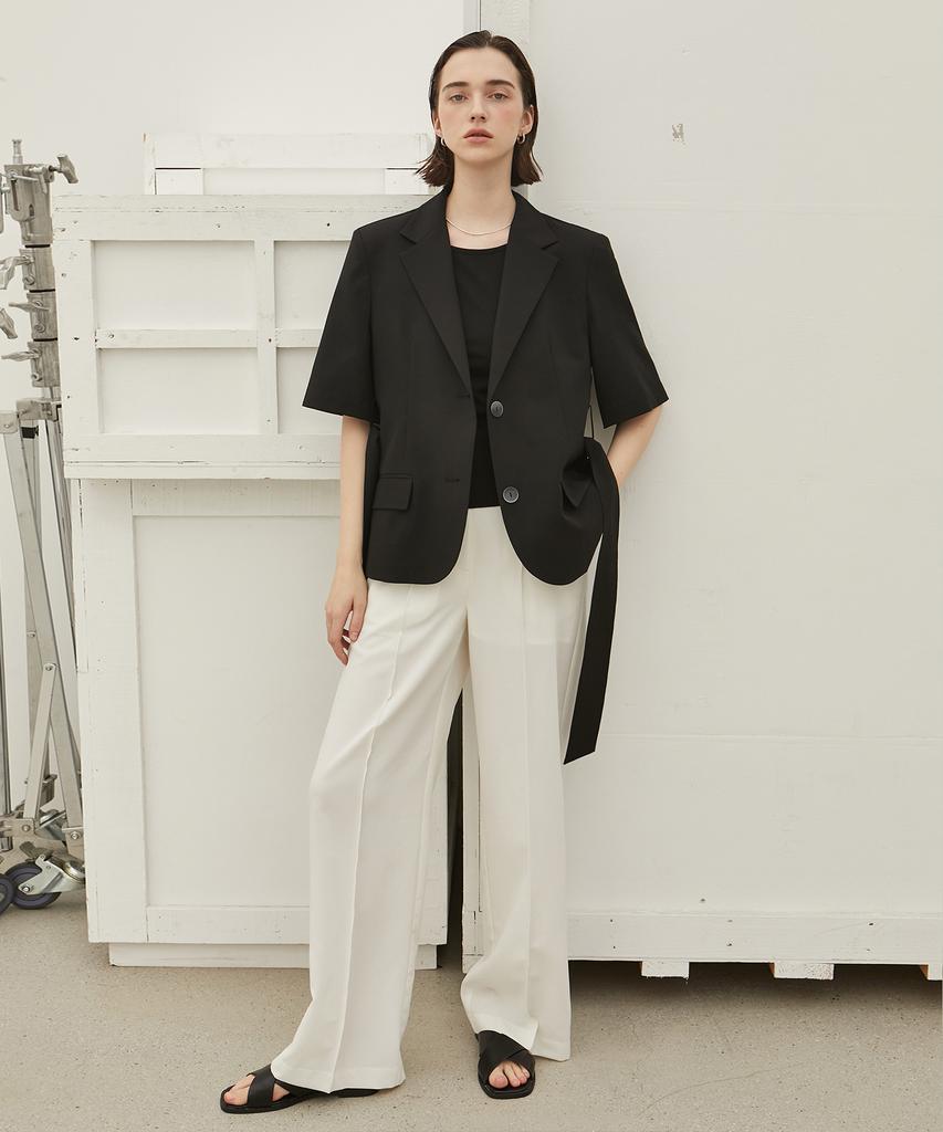A.RIFF Pintuck Long Slacks_Ivory