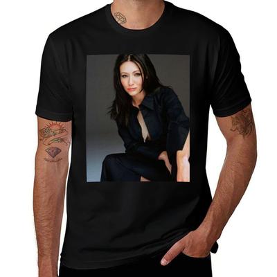 Shannen Doherty Tričko pánské tričko luxusní grafická trička pro muže trička pro muže bavlna vtipné tričko