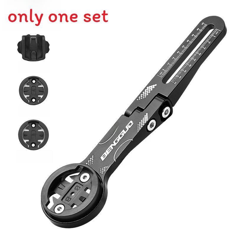 Aluminum Alloy Bike Computer Mount With Adjustable Extension For Mountain And Road Bicycles Black