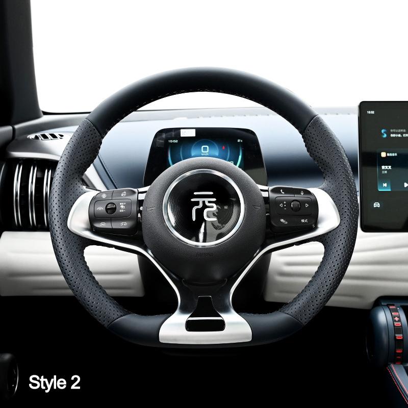 High Hand Sewing Stitching Car Steering Wheel Cover For BYD ATTO 3 Yuan Plus 2025 2025 2025 Nappa Leather Auto Interior Wrap