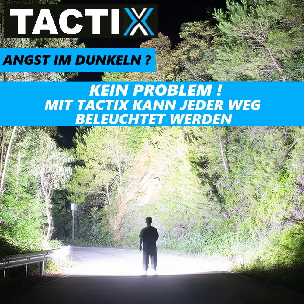 TACTIX LED Tactical Flashlight Black Zoom Function 5 Light Modes 40x Brighter