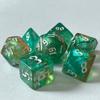 7 Pcs of New Double Colors Dice Polyhedral Gold Font Digital Dices Kit for TRPG RPG D20 D12 D10 D8 D6 D4 Table Game Kids Toy