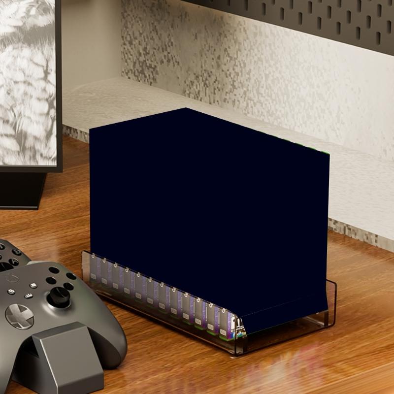 Clear Acrylic Display Stand For Console Disks Game Case Holds 12 Titles Space Saving Design