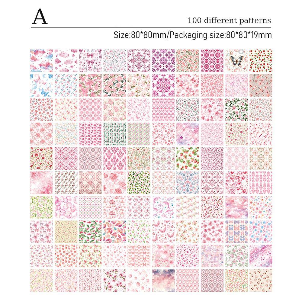 100Pcs DIY Message Notes Non-Sticky Notepad Fashion Decorative Paper A