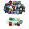 Bulk 10Pcs/Set DND Dice Random Color D4 D6 D8 D10 D% D12 D20 Resin Polyhedral Dice Set for D&D Role Playing Board Games TRPG
