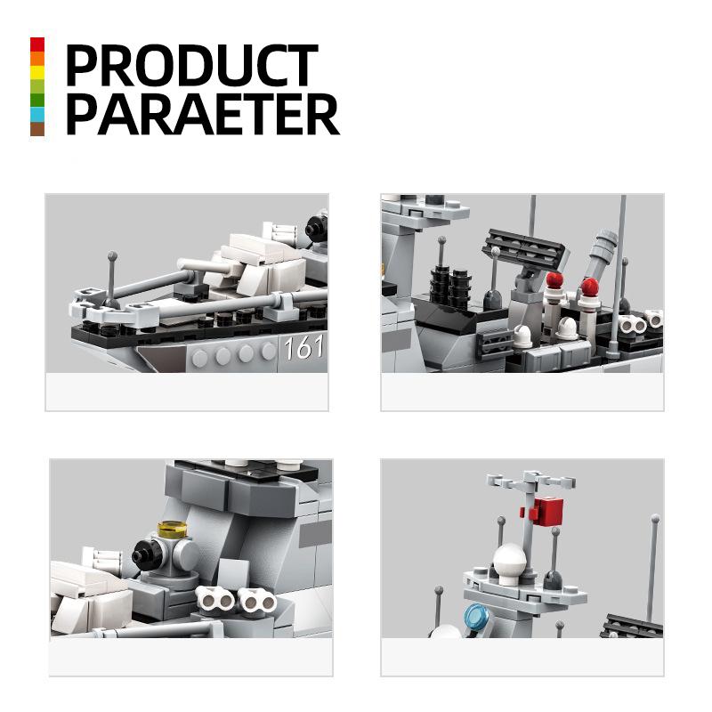 WANGE Militärischer Panzerkreuzer Typ 052D Lenkwaffenzerstörer Modell Baustein Schiff Spielzeug Kompatibel mit Steinen Kinder Geburtstagsgeschenk Nr.3518