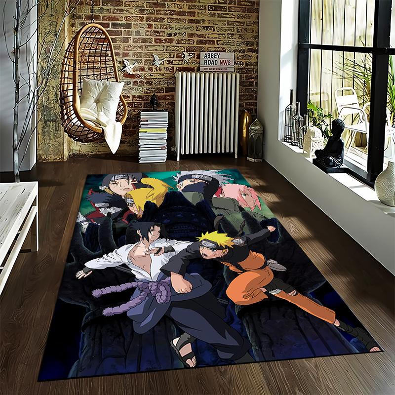Naruto Shippuden Poster Naruto Sasuke Itachi Kakashi Dark Hand Anime Art soft printed floor mat rug for living room bedroom home decor