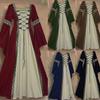 Women's Medieval Maiden Fancy Over Dress Victorian Dress Costume In Wine Red