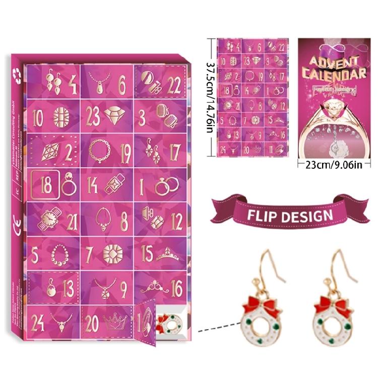 24 Day Necklace Earrings Rings Bracelets Anklet Jewelry Advent Calendar