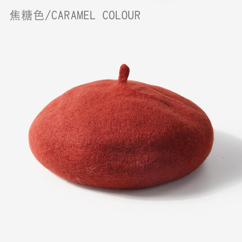 Children's Hat Baby Hat Beret Girls Wool Winter Pumpkin Hat Baby Boy Solid Color Parent-child Hat