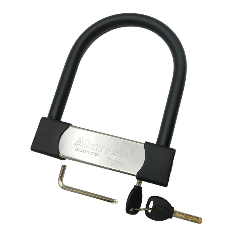 Falante 304 Stainless Steel U-Shaped Lock 110db Alarm Anti-Theft Safety Equipment for Motorcycle And Bicycle 1