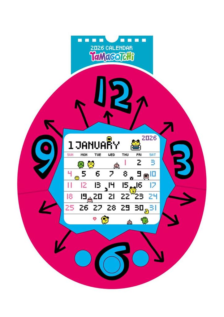 2026 Tamagotchi Wall Calendar Die-Cut ([Calendar])