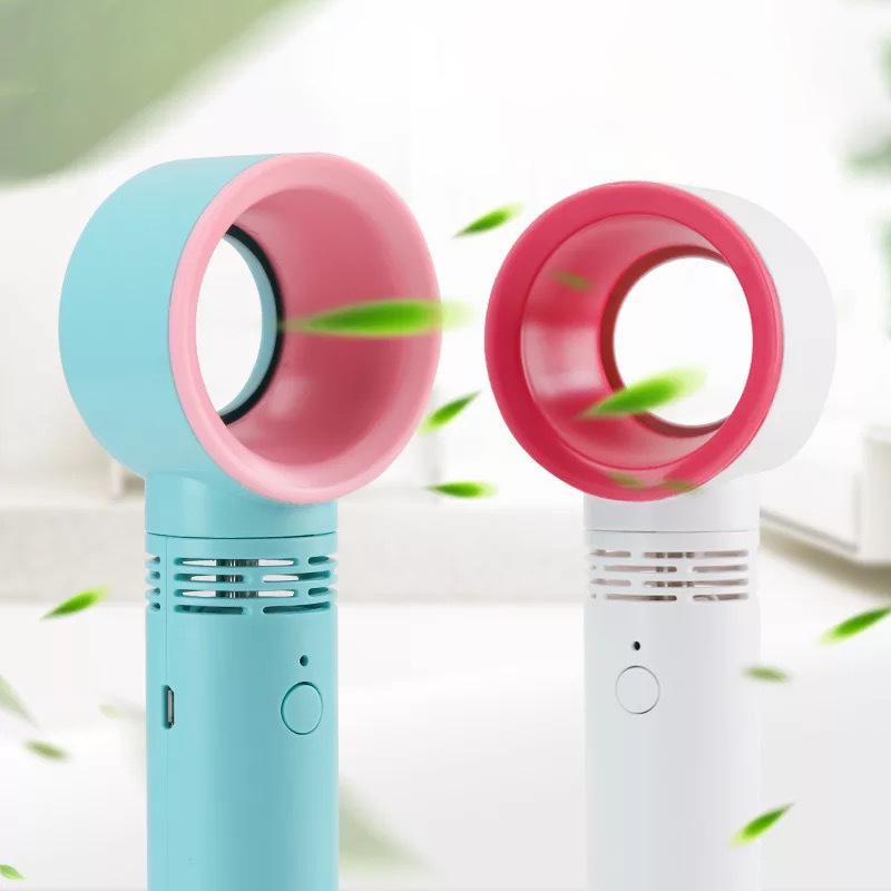 VAORLO USB Rechargeable Portable Bladeless Fan Handheld Mini Cooler No Leaf Handy Fan With 3 Speed Level LED Indicator Furniture