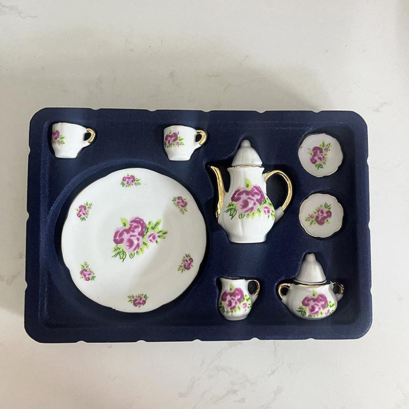 1:12 Dollhouse Miniature Mini Ceramic Tea Set Furniture Home Model Decor Toy Doll House Accessories