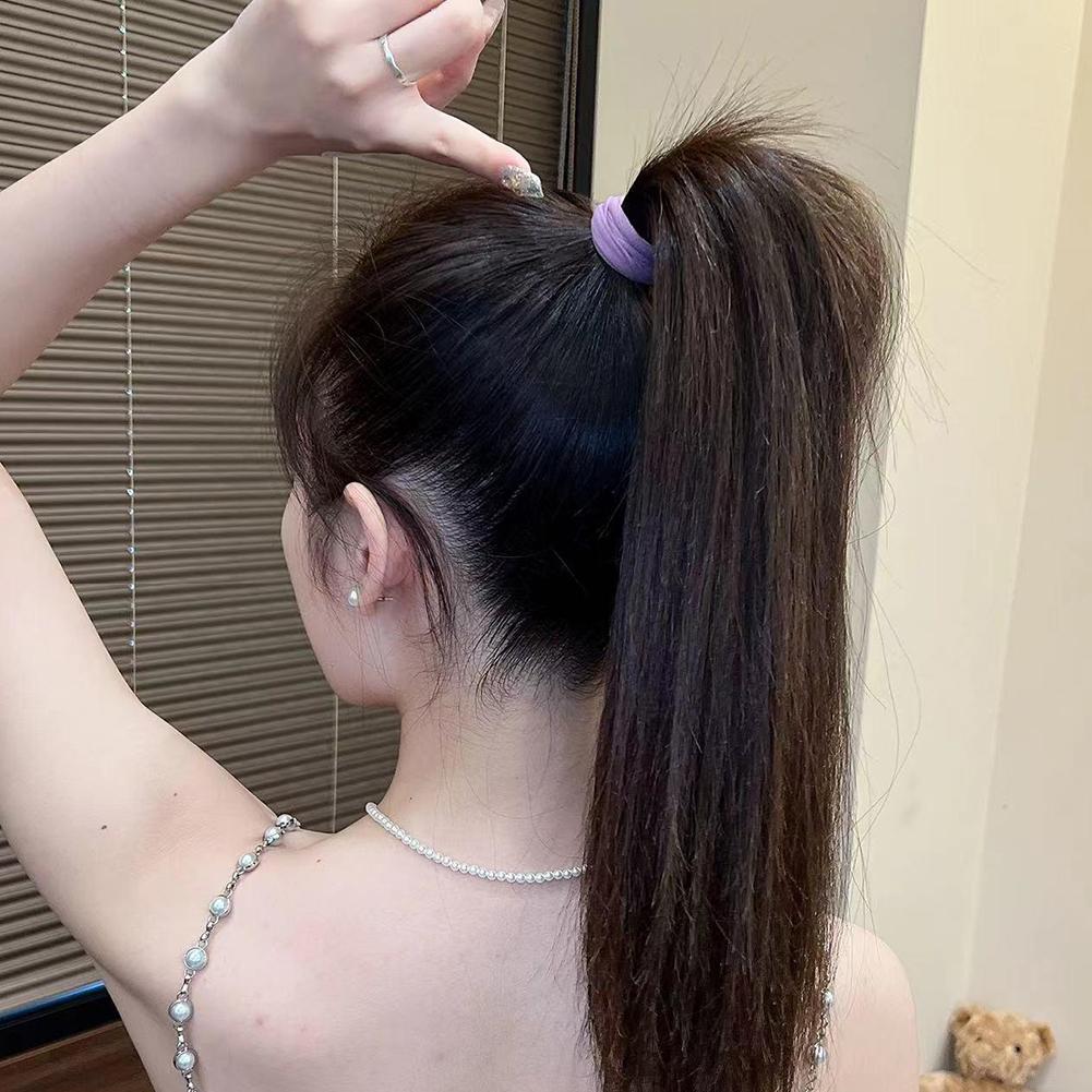 5pcs/set Soft Simple Hair Tie Colorful Seamless Highly Elastic Durable Rubber Band Hair Band Headwear Hair Accessories