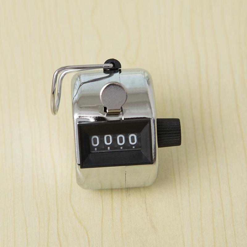 1Pc Metal Pure Mechanical Counter Pointer Student Movement Count 4-digit Hand Counter