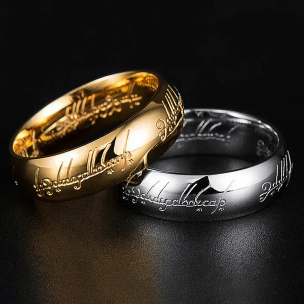 Stainless Steel Laser Engraving Exquisite Couples Wedding Rings, Men And Women Fashion Movie Jewelry Gifts