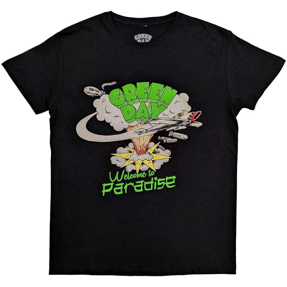 Green Day Men s Welcome to Paradise Short Sleeve T-Shirt, Black, X-Large M