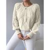 Women'S Chunky Sweater - Beige/Neutral-Toned Sweater for Fall/Winter, Cozy Sweater for Everyday & Formal Outfits, Women'S Sweater Clothing