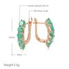 Emerald Round Cut Drop Earrings For Women Luxury Natural Zircon With  Rose Gold Color Earrings Daily Fine Jewelry