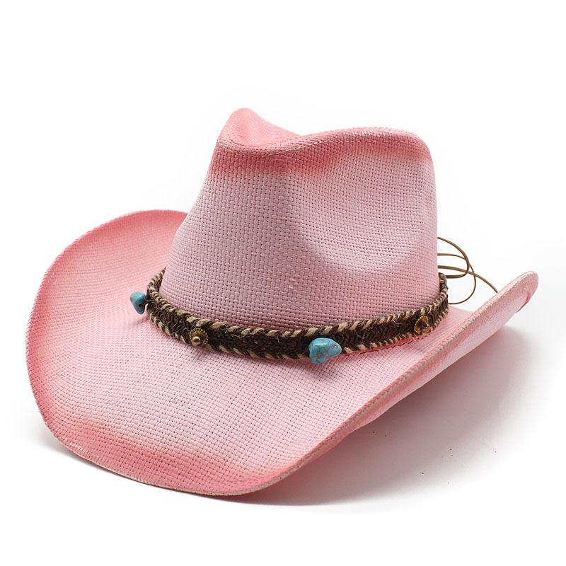 Painted Large Brim Straw Hat Handmade Western Cowboy Hat Summer Sunscreen Visor Hat Rolled Brim Beach Hat