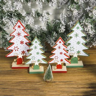 Wooden Christmas Tree Ornament Christmas Tree Kids Toy for Home Happy New Year Gifts Xmas Party Suppiles