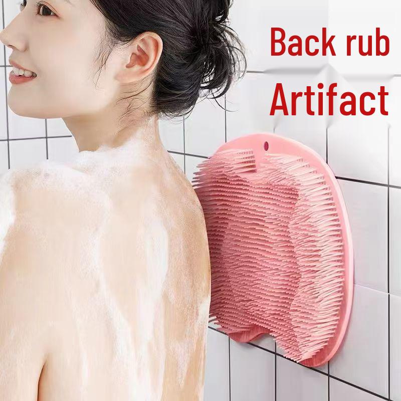 Wall-Mounted Non-Slip Back and Foot Scrubber with Suction Cup