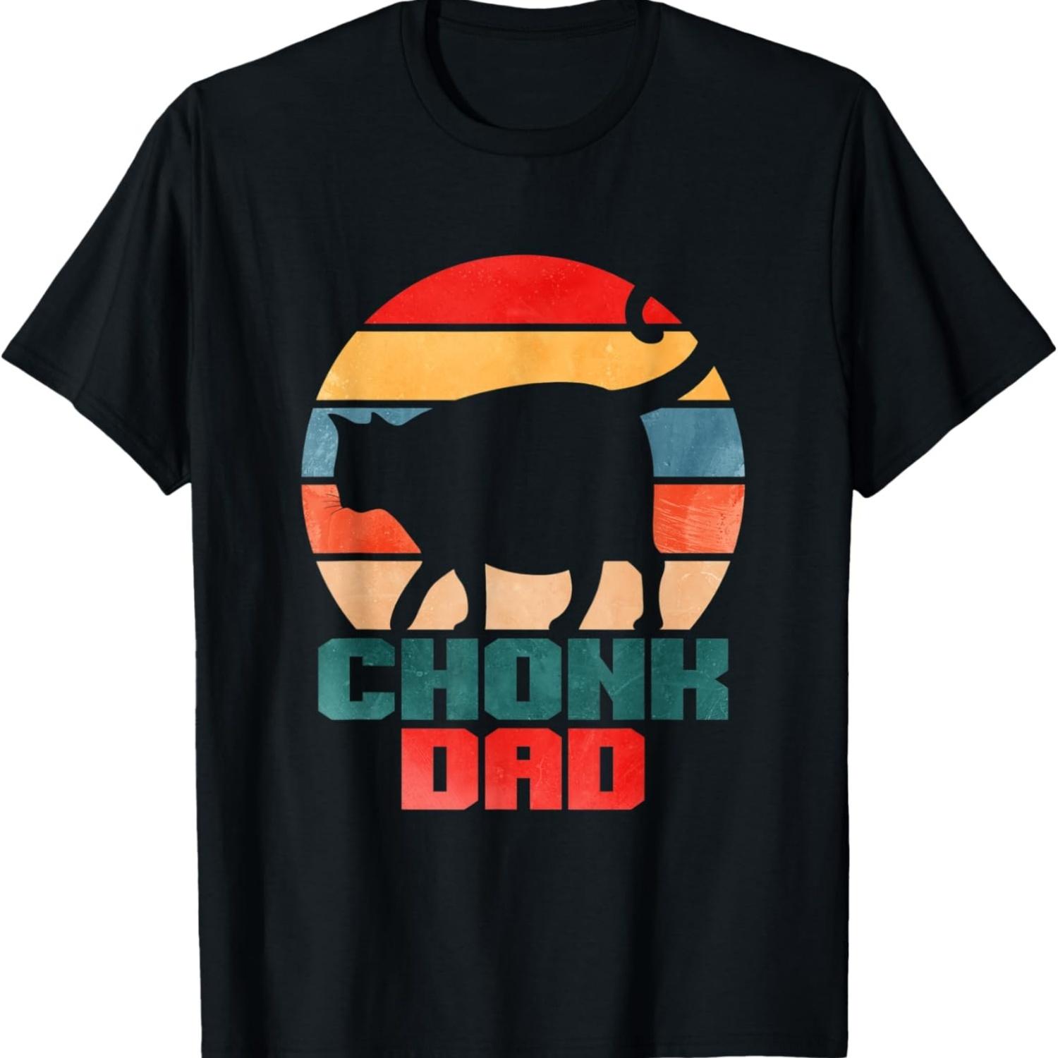 

Funny Retro Style Chonk Cat Meme T-Shirt for Men Women Kids S чёрный