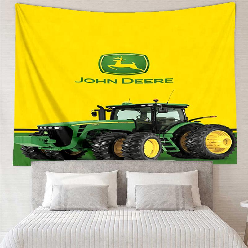 John Deere Logo Design Tapestry Room Decoration Wall Hanging for Living Room Bedroom, dormitory, Birthday and Christmas gifts