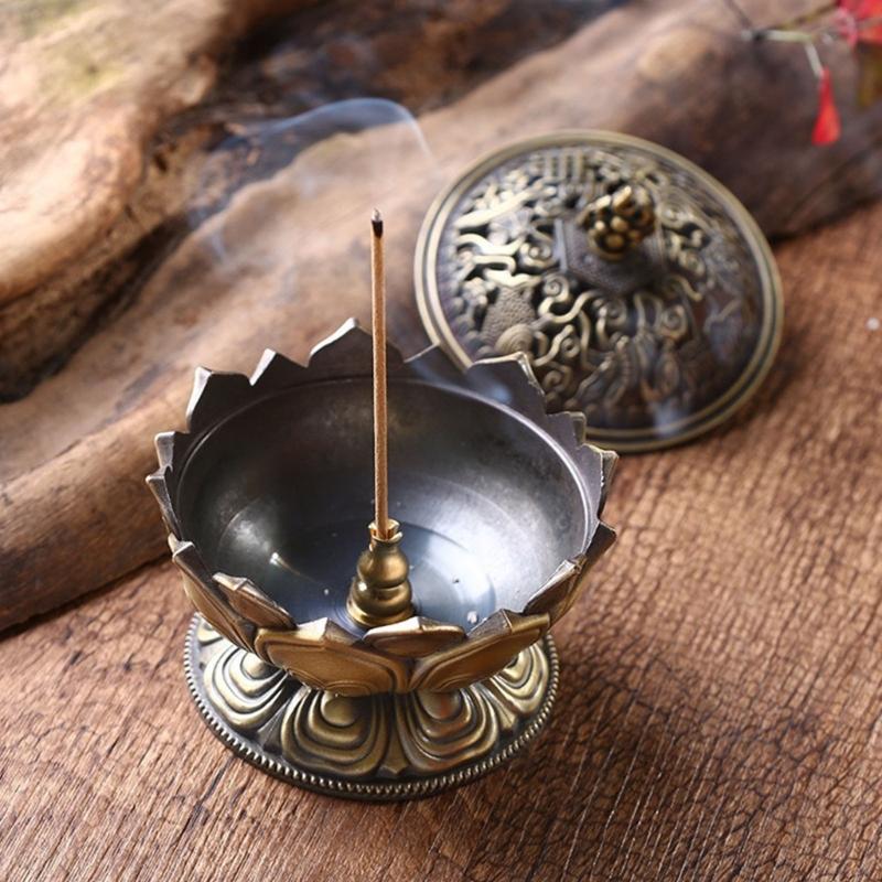 Incenses Burners Incenses Cone Holder Lotuses Cone Incenses Burners Metal Censers Home Table Ornament Incenses Seat