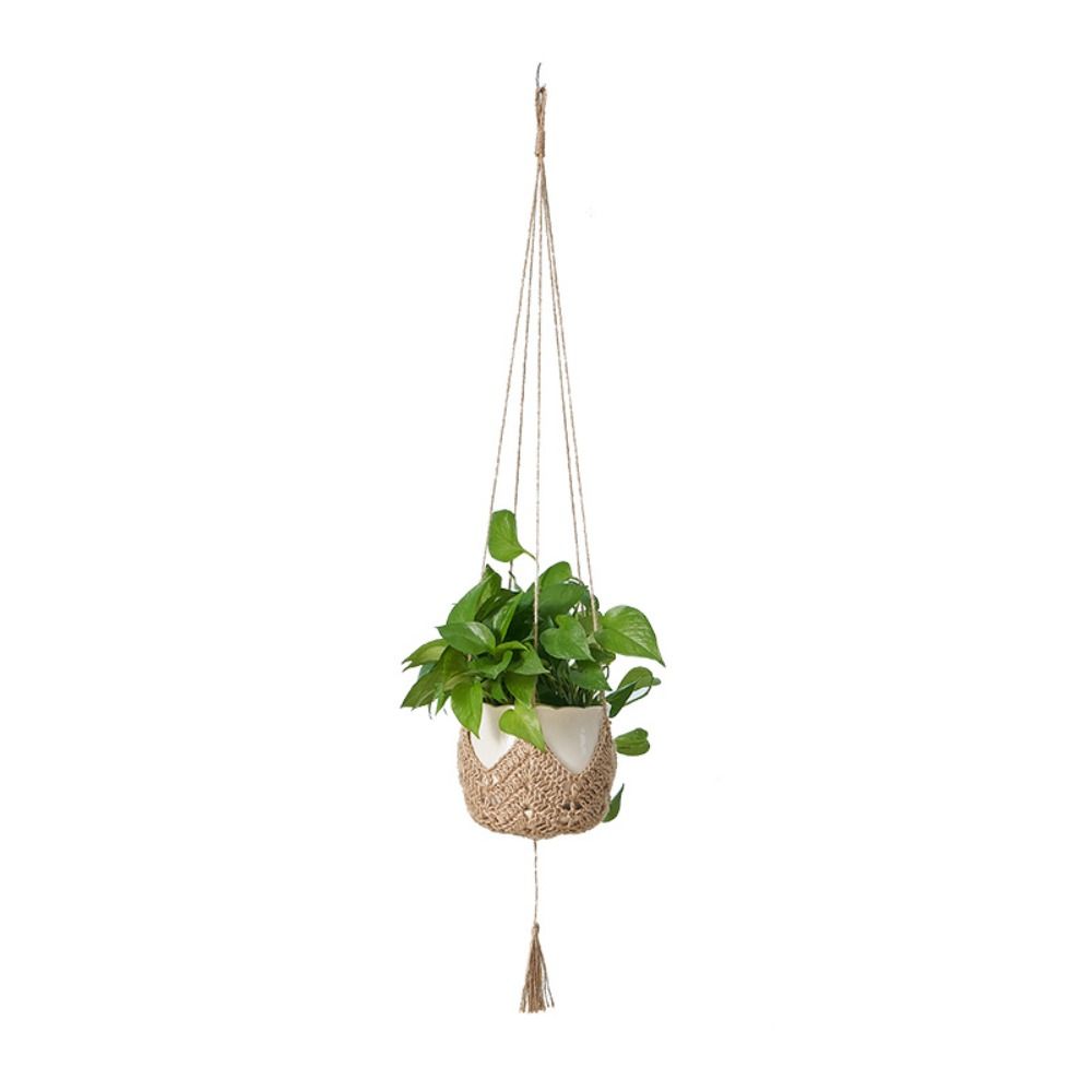 Hat Shaped Macrame Flower Pot Hanging Basket Sturdy Plant Hanger Hanging Planter  Wedding