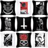 Vikama Gothic Dark Style Skull Cushion Cover Double-Sided Printed Zipper Pillowcase Sofa Bedroom Bar Decorative Cushion Cover