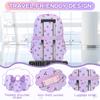 Corduroy Three-Piece Backpack Cherry Pattern Girl Heart Large Capacity Lightweight Backpack