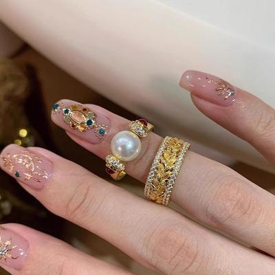 Mittelalterlicher Weizenähren-Diamantring: Luxuriöses, Trendiges, All-Match Damenmode-Accessoire