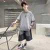 Teen Boys Set for Child Elegant T-shirts + Denim Shorts 2PCS Clothes Set Summer Kids Clothing Set