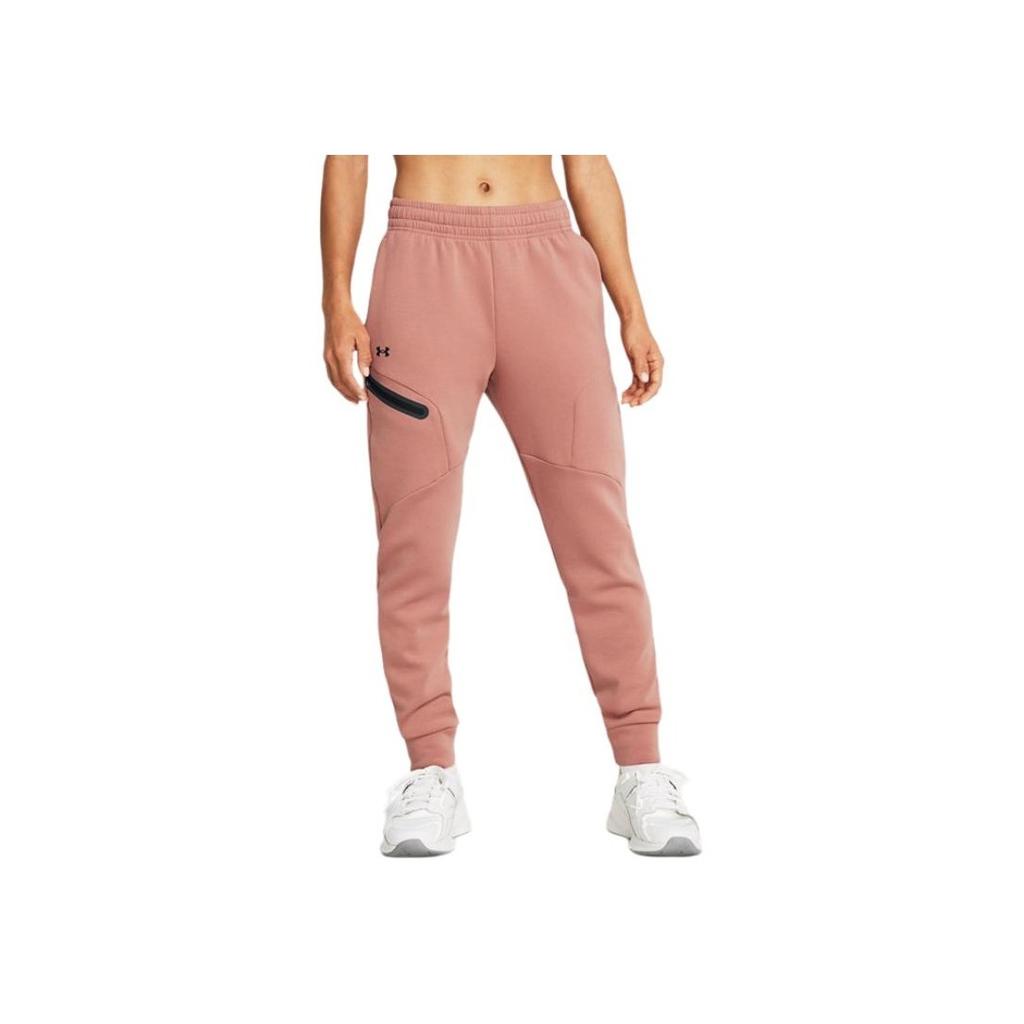 Under Armour Solid Color Elastic Striped Logo Casual Pants Women bottoms Brown 1379846-696
