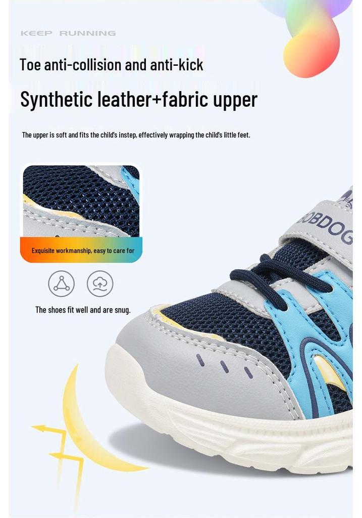 Babudou 2026 New Boys' Breathable Mesh Sports Shoes for Spring and Autumn