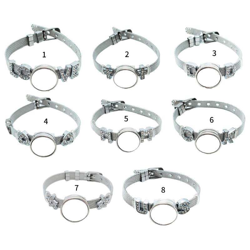 Sublimation Round Bracelet Trays Blank Base Bracelets Heat Transfer Blank Bracelet Stainless Steel Personalized Bracelet