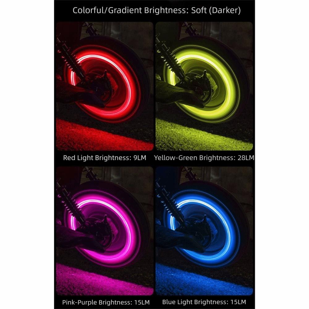 2Pcs Waterproof LED Neon Flash Lamp Motion Sensor Rim Strobe Warning Lamp Motorcycle Decorative