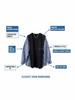 Plus Size Slimming Two-Piece Look Stripe Shirt: Women's Spring/Autumn Round Neck Long Sleeve Top