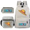 New Animation One Piece Printed Backpack for Primary and Secondary School Students Large Capacity School Bag Combination Three-piece Set