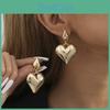 2023 Trendy Gold Heart Earrings Stylish Zinc Alloy Womens Fashion Winter