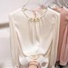 2025 European Style Chiffon Slimming Long-Sleeve Women's Shirt for All Seasons