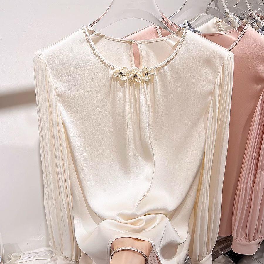 2025 European Style Chiffon Slimming Long-Sleeve Women's Shirt for All Seasons