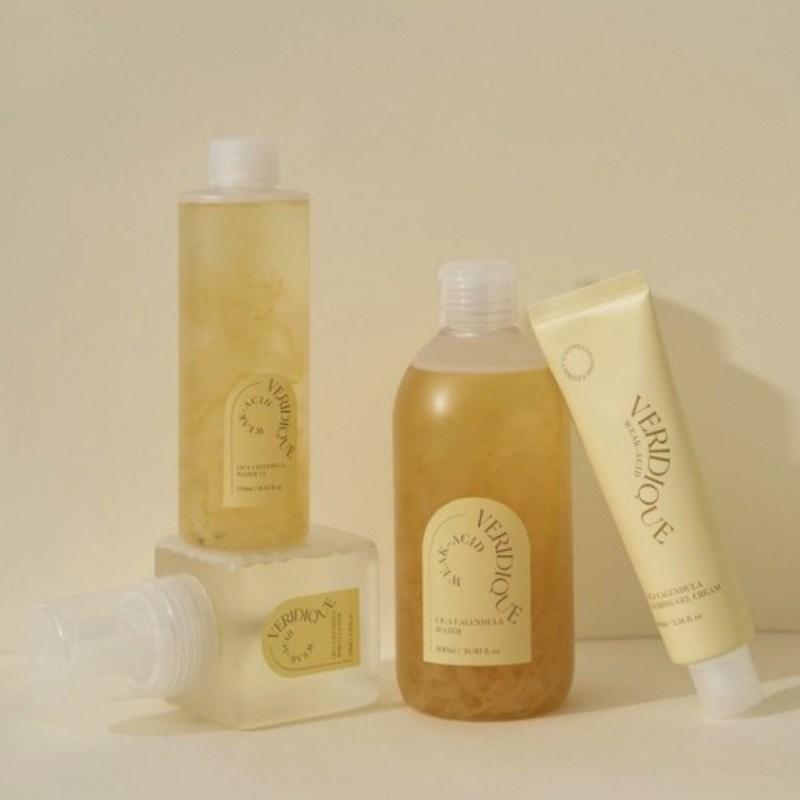 Veridique Cica Calendula Soothing Set Whipped Cleanser Toner Gel Cream, 1 pcs
